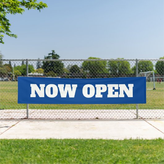 Jetzt Open Custom New Business Blue White Elegante Banner (Insitu)