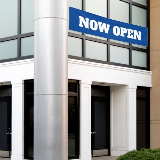 Jetzt Open Custom New Business Blue White Elegante Banner (Äußeres Gebäude)