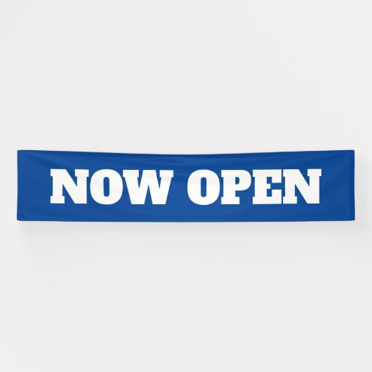 Jetzt Open Custom New Business Blue White Elegante Banner (Horizontal)