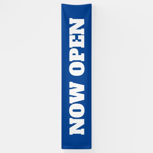 Jetzt Open Custom New Business Blue White Elegante Banner (Vertikal)