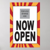 Jetzt Open Sign Poster mit Logo (Vorne)