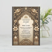 Jetzt Palace Hindi Henna Mehndi Indian Style Weddi Einladung (Stehend Vorderseite)