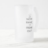 'Jetzt Panik und Ausfliessen' Pilzwolke Mattglas Bierglas (VorderseiteRechts)