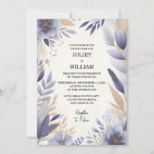 Jetzt Plum Herbst Sommer Lavendel Sage Hochzeit Einladung (Vorderseite)