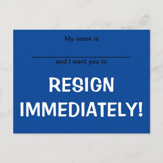 JETZT RESIGN POSTKARTE (Vorderseite)