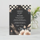 Jetzt Retro Boho Studio Creative Illustriert Weddi Einladung (Stehend Vorderseite)