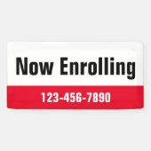 Jetzt Rote Schwarz-weiß School Telefonnummer einge Banner (Horizontal)