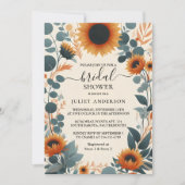 Jetzt Rustikale Gartengrüne Sonnenblumen Brautpart Einladung (Vorderseite)