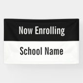 Jetzt Schulname Schwarz und Weiß Banner (Horizontal)