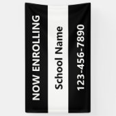 Jetzt Schwarz-Weiß-Schulname Telefon eingeben Banner (Vertikal)