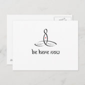 Jetzt sein - Schwarzes Design im Sanskrit-Stil Postkarte (Vorne/Hinten)