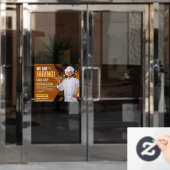 Jetzt selber ein Restaurant für Sous Koch mieten Fensteraufkleber (Büro Tür)