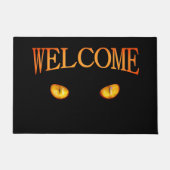 Jetzt sieht er dich schwarze Katze Fußmatte (Vorderseite)