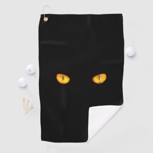 Jetzt sieht er dich schwarze Katze Golfhandtuch (Insitu)