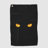 Jetzt sieht er dich schwarze Katze Golfhandtuch (Vorderseite)