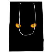 Jetzt sieht er dich schwarze Katze Mittlere Geschenktüte (Rückseite)