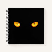 Jetzt sieht er dich schwarze Katze Notizblock (Vorderseite)