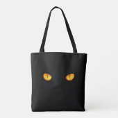Jetzt sieht er dich schwarze Katze Tasche (Rückseite)