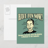 Jetzt Spaß haben: Minivan fahren Vororte Postkarte (Vorne/Hinten)