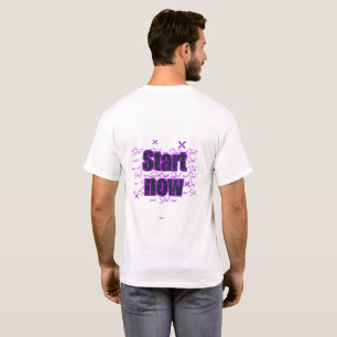 Jetzt starten – Lila Motivationsdesign T-Shirt