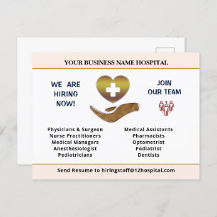 Jetzt stellen Sie Hilfe Gewollt Mitarbeiter person Postkarte