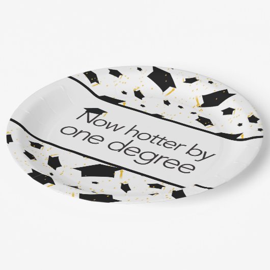 Jetzt um ein Grad heißer mit Background Paper Plat Pappteller (Schrägansicht)