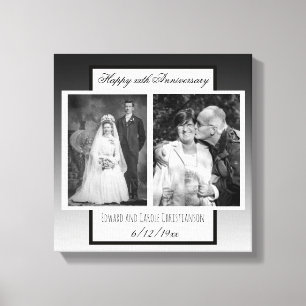 Jetzt und Damals Hochzeitsfoto Jubiläum Leinwanddruck