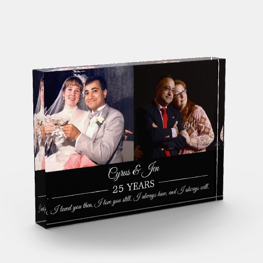 Jetzt und dann Fotos Silver Text Anniversary Foto (Links)