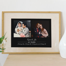 Jetzt und dann Fotos Silver Text Anniversary Foto Poster