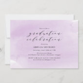 Jetzt und dann Lila Foto Graduation Party Einladung (Rückseite)