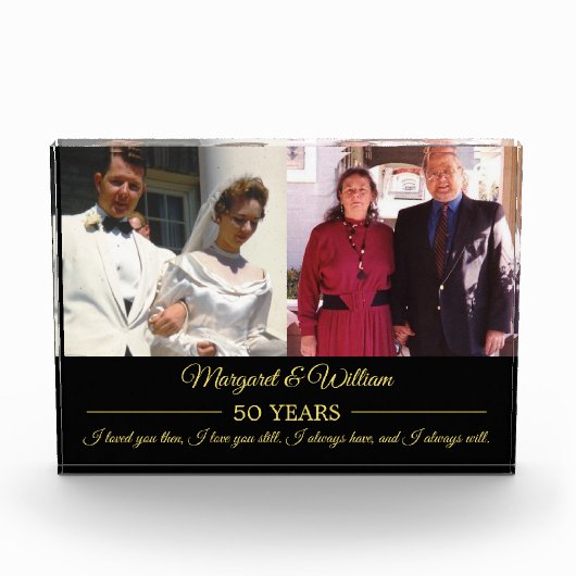 Jetzt und wieder Fotos Gold Text Anniversary Foto (Vorderseite)