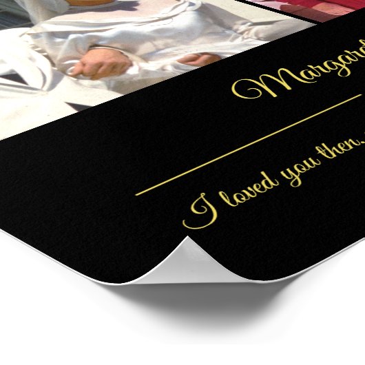 Jetzt und wieder Fotos Gold Text Anniversary Foto Poster (Ecke)