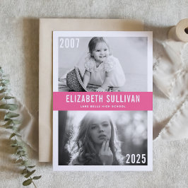 Jetzt und wieder rosa Abschluss für FotoCollage Einladung