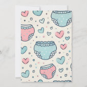 Jetzt Vater Pink Blue Diaper abgeben und Babydusch Einladung (Rückseite)