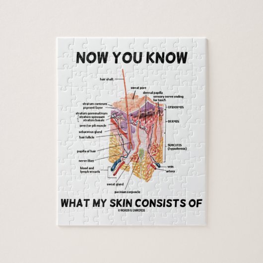 Jetzt wissen Sie, aus was meine Haut Dermatologie Puzzle (Vertikal)