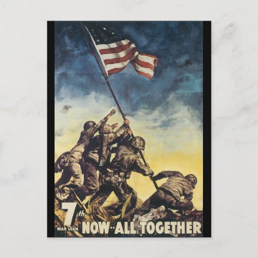 Jetzt zusammen den 2. Weltkrieg Postkarte (Vorderseite)