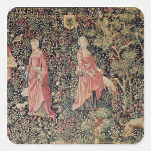 Jeu de Marelle et Cueillette de Fruits' Quadratischer Aufkleber