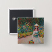 Jeune fille dans le jardin de Giverny, 1888 Button (Vorne & Hinten)