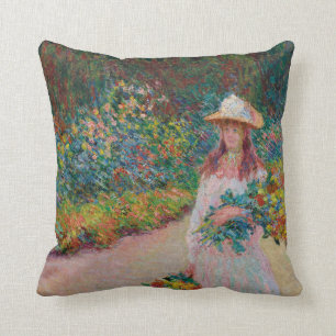 Jeune fille dans le jardin de Giverny, 1888 Kissen