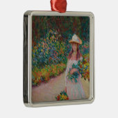 Jeune fille dans le jardin de Giverny, 1888 Ornament Aus Metall (Rechts)