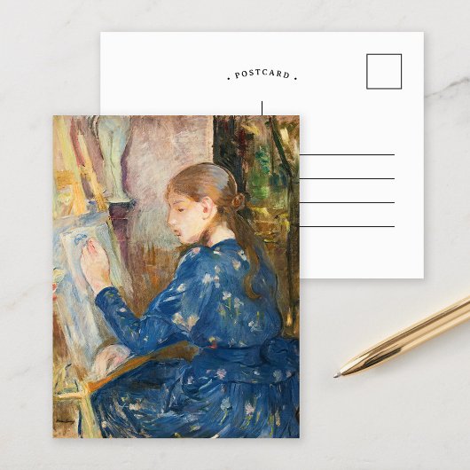 Jeune Fille Écrivant | Berthe Morisot Postkarte