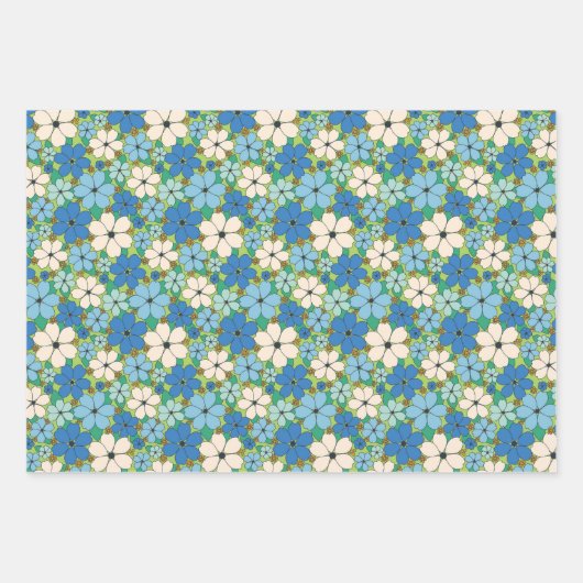 Jeune Floral Assorted Colors Paper Geschenkpapier Set (Vorderseite 2)