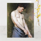 Jeune Homme Fine Art Greetings Card Karte (Gelbe Blume)