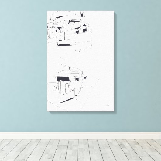 Jeux de Construction Gebäude Spiele Zeichnete 3 C Leinwanddruck (Insitu (Holzboden))