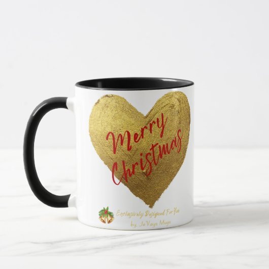 Jevays Christmas Gold Heart Tasse (Links)
