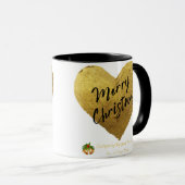 Jevays Christmas Gold Heart Tasse (VorderseiteRechts)