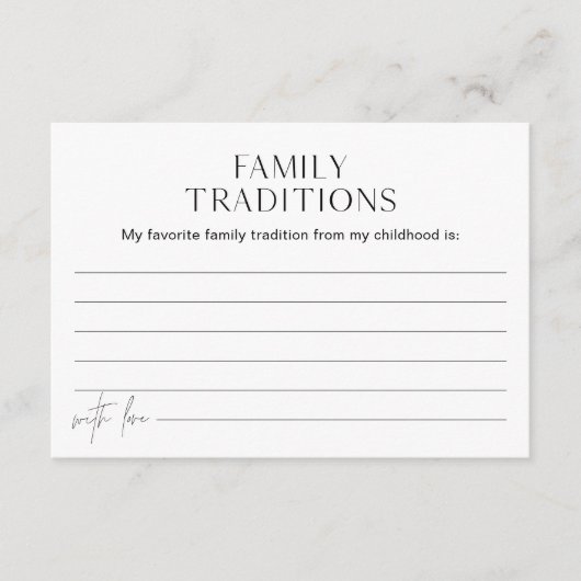 JEVERLEIGH Family Traditionen Kinderduschkarte Begleitkarte (Vorderseite)