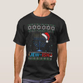 Jew ish Jewish Pun Menorah Santa Hanukkah Christma T-Shirt (Vorderseite)