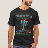 Jew-Ish jüdischer Pun Menorah Santa Hanukkah Chris T-Shirt (Vorderseite)