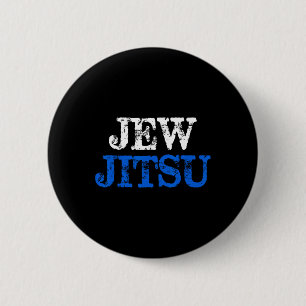 Jew Jitsu Funny Jewish Karate Holiday Pun Button